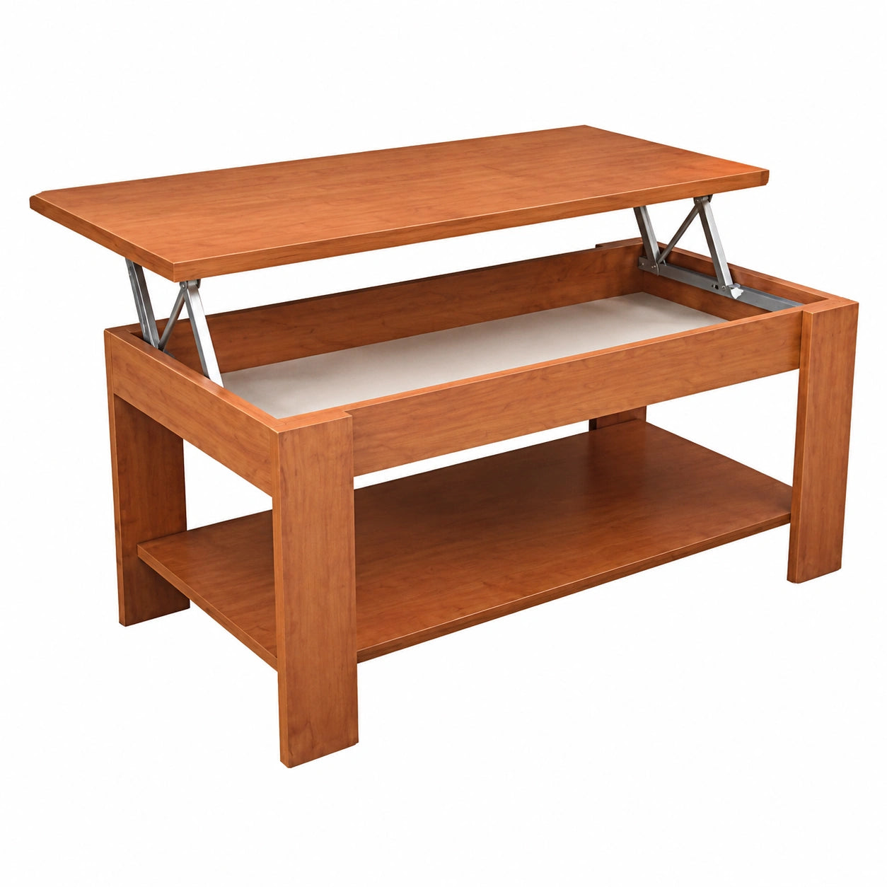 Mesa de Centro Elevable de Cerezo 100x50 cm Montada