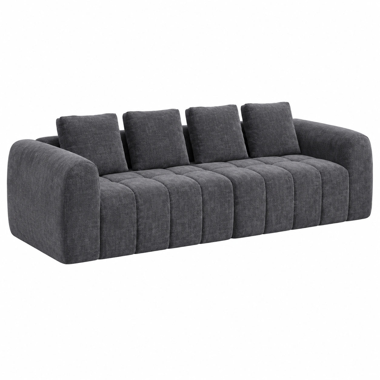 Sofá modular rinconero 3 plazas 260 cm – Terciopelo gris oscuro, espuma alta densidad, ideal para salón