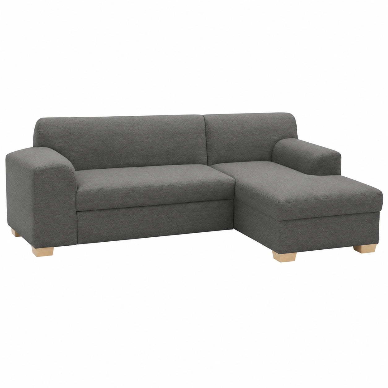 Sofá Cama Esquinero Tinos de Lino Gris Oscuro con Almacenaje