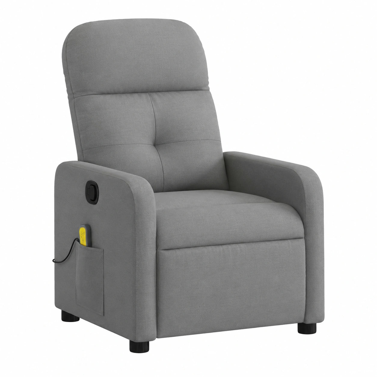 Sillón Reclinable de Masaje sin Adaptador, Butaca Relax para TV, Tela Gris Oscuro