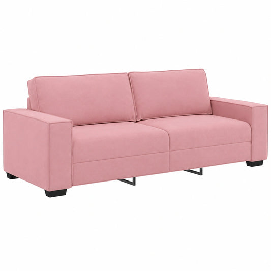 Sofá de Terciopelo Rosa de 3 Plazas, 180 cm - vidaXL