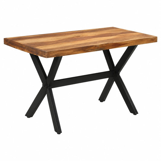 Mesa de Comedor de Madera Maciza con Acabado de Miel 120x60x75 cm para Sala y Cocina