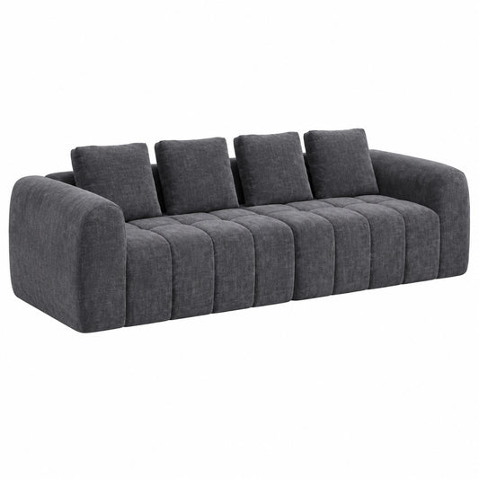 Sofá modular rinconero 3 plazas 260 cm – Terciopelo gris oscuro, espuma alta densidad, ideal para salón