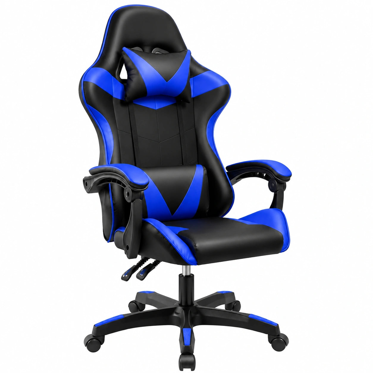 Silla de Juego Ergonómica con Soporte Lumbar y Cervical, Altura Ajustable