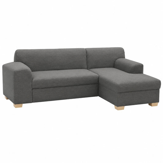 Sofá Cama Esquinero Tinos de Lino Gris Oscuro con Almacenaje