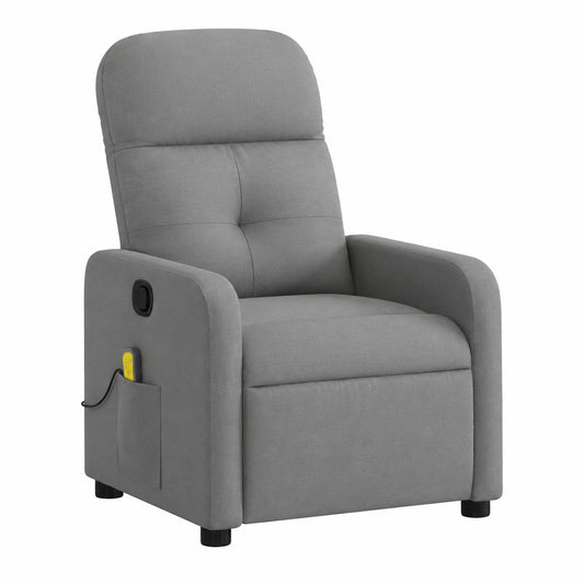 Sillón Reclinable de Masaje sin Adaptador, Butaca Relax para TV, Tela Gris Oscuro