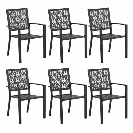 Sillas de Comedor de Metal Resistentes para Exterior, Juego de 6