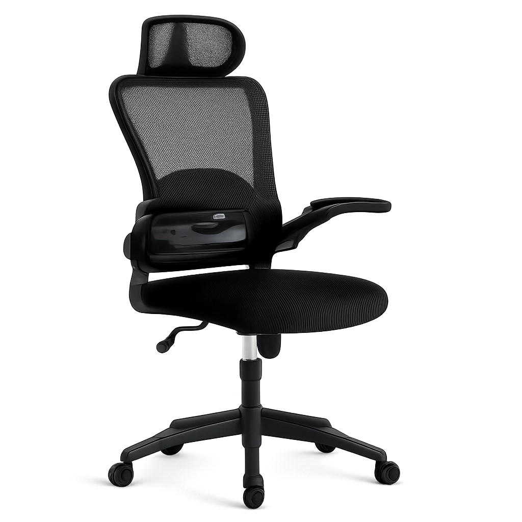 Silla Ergonómica de Oficina con Reposacabezas y Apoyabrazos Ajustables